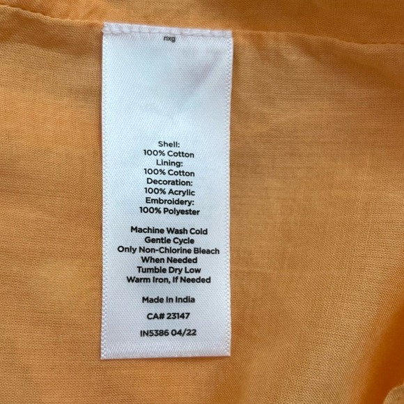 Talbots‎ Embroidered Polka Dots Popover Top in Orange Lightweight Cotton, Small - Picture 9 of 9